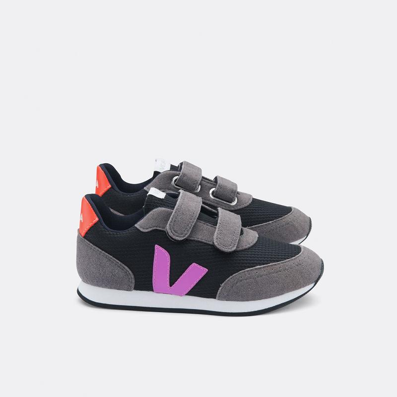 Zapatillas Veja Niños España - Arcade Tenis Negras Naranjas ES4618259